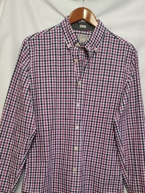 J. Crew Purple and Navy Gingham Button-Down Shirt